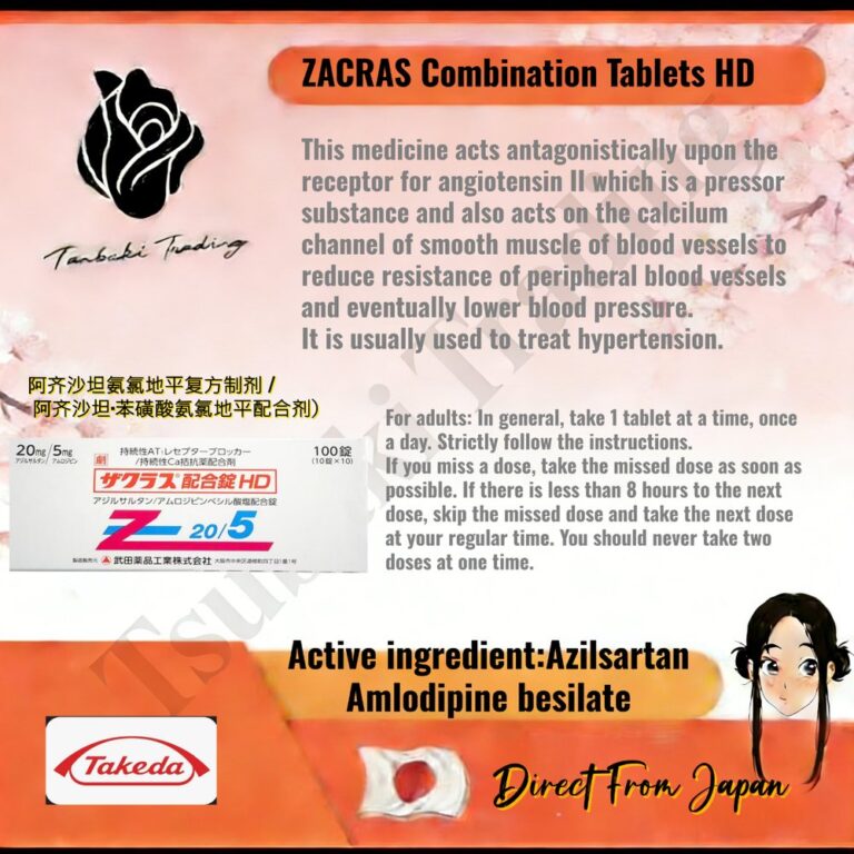 ZACRAS Combination Tablets HD (azilsartan / amlodipine besilate) — Japanese prescription product reference image