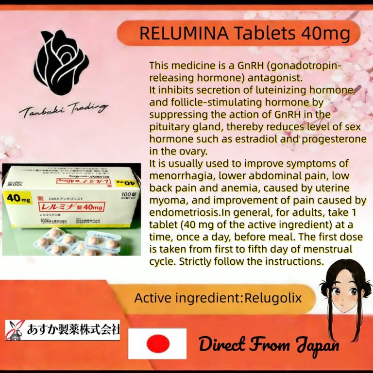 RELUMINA Tablets 40mg (relugolix) — Japanese prescription product reference image